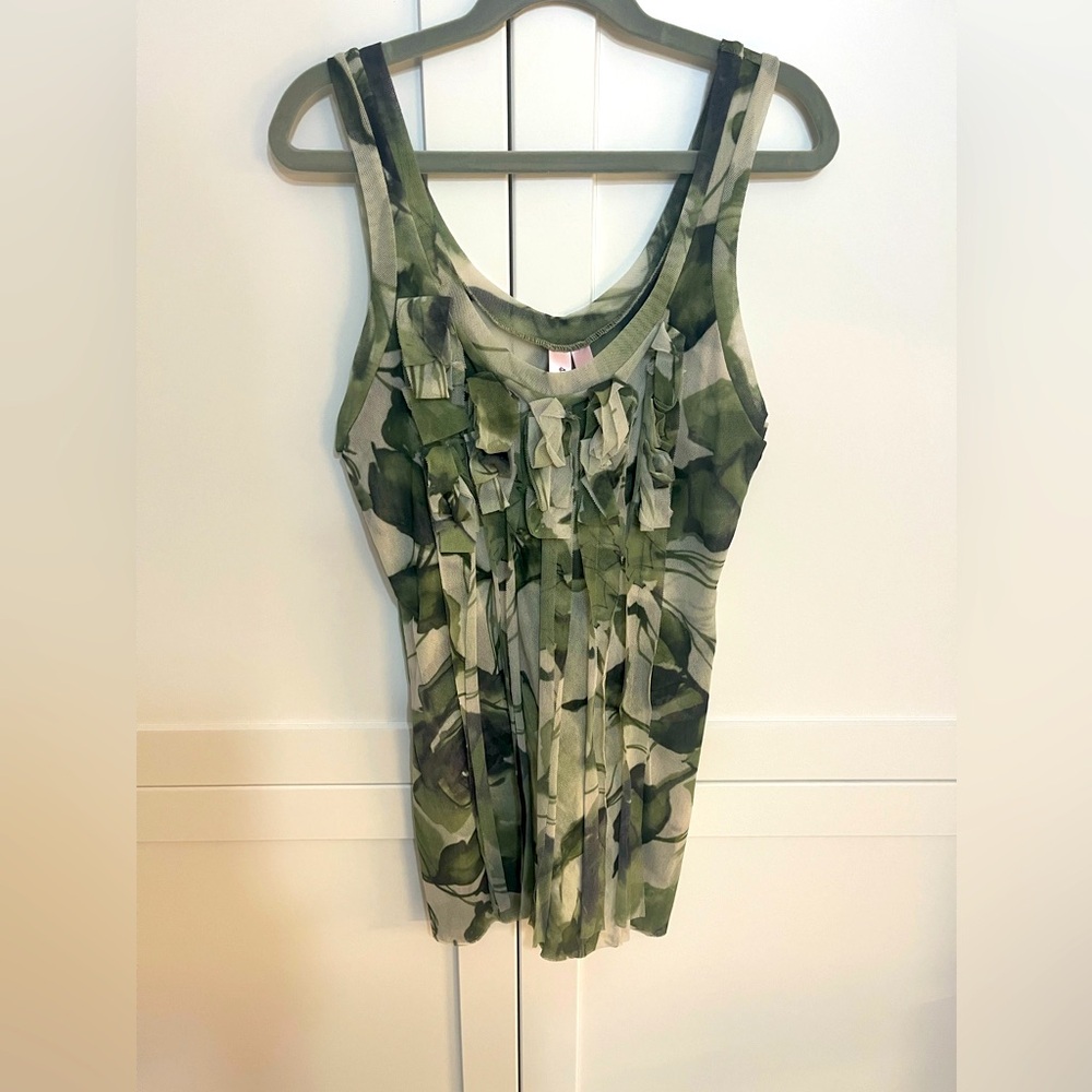 Sweet Pea by Stacy Fresti mesh stretchy ruffled tank